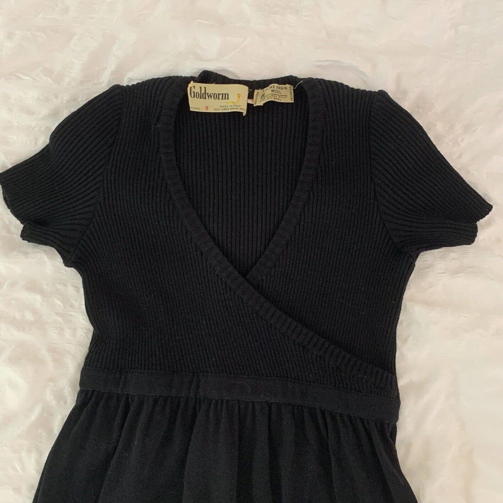 Vintage Goldworm Black Wool Sweater Dress sz Small - Picture 7 of 12